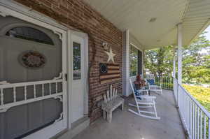 Exterior space with covered porch