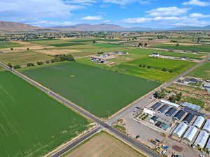 Aerial view featuring a mountain view and a rural view