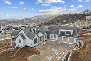 Drone / aerial view with a mountain view