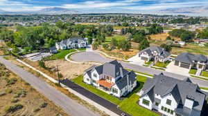 Aerial view featuring a mountain view