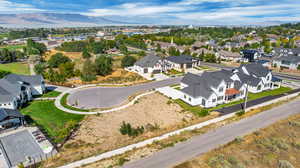 Aerial view featuring a mountain view