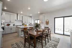 Dining area featuring light hardwood / wood-style flooring