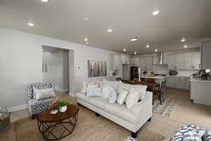 Living room featuring light wood-type flooring