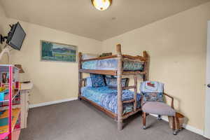 Bedroom with walk in closet.