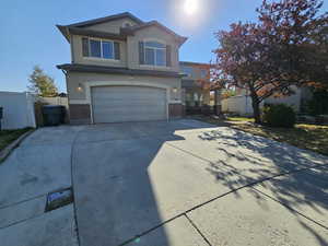 Front facade with a garage