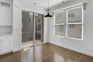 Dining room with sliding glass door to level 2 back deck