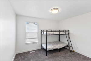 Bedroom with carpet floors