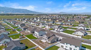 Aerial view featuring a mountain view