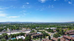 Aerial view featuring a mountain view