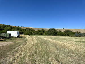 View of well kept fields with direct access to the pristine water