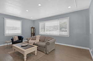 Living room featuring hardwood / wood-style floors