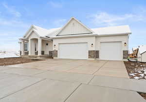 View of front of house with a garage