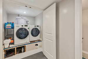 Laundry area with washing machine and dryer