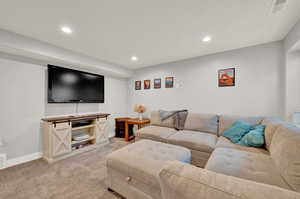 View of carpeted living room