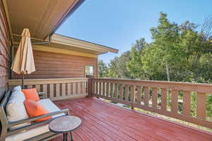 View of wooden deck