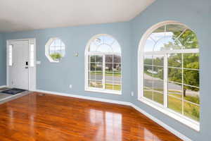 Entryway featuring hardwood / wood-style flooring and a wealth of natural light