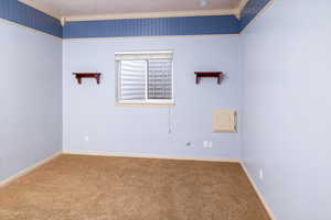 Bedroom #4 featuring a textured ceiling and ornamental molding