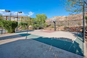 Exterior space featuring a mountain view