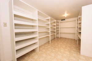 View of storge room pantry.