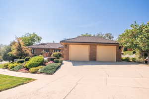 View of front of home featuring a garage