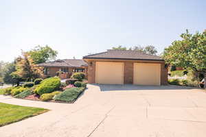 View of front of home with a garage