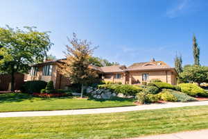 View of front facade with a front yard