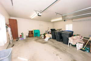 Double Car Garage with a garage door opener