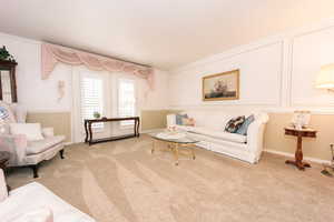 View of carpeted living room