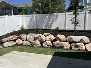 View of yard with a patio