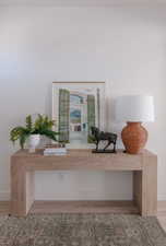 Interior details with hardwood / wood-style flooring