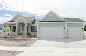 View of front of home with a garage