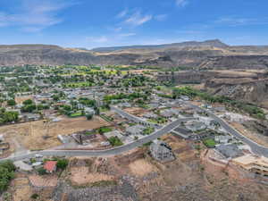 Drone / aerial view with a mountain view