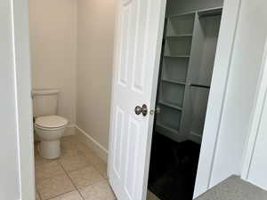 Water closet in primary bathroom