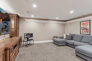 View of carpeted living room