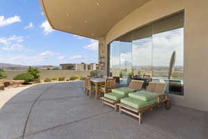 View of patio featuring outdoor dining space