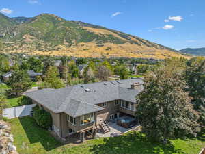 Rear yard and mountain views