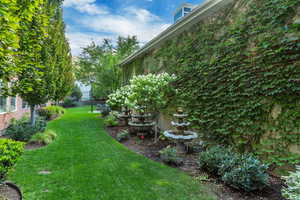 Yard and Fountains Adjccent to Patio