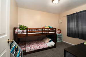 Bedroom with carpet floors