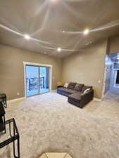 View of carpeted living room