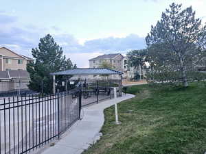 View of property's community featuring a yard and a gazebo