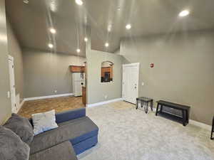 View of carpeted living room