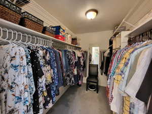 Spacious closet featuring carpet