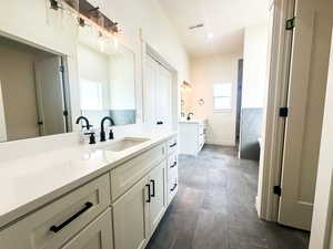 Bathroom featuring vanity