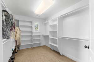 large primary bedroom suite walk in closet