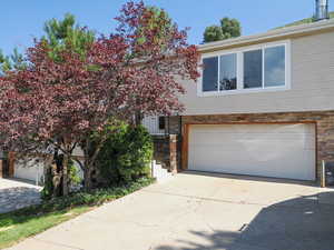 View of front of house with a garage