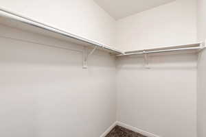 Walk in closet in master suite