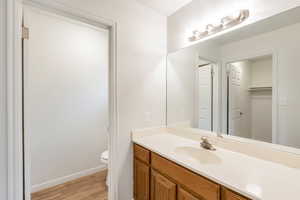 Master Bath vanity, separate room for shower and toilet