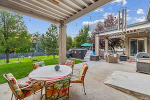 View of patio / terrace featuring area for grilling and outdoor lounge area