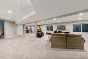 View of carpeted living room