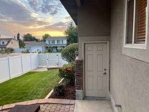 Entrance to garage from back yard